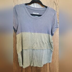 Latched Mama Color Block Short Sleeve NURSING Tee - Blue, Green, Gray